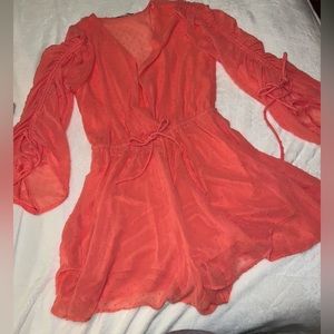 NanaMacs coral color romper